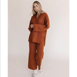 Rust Sweater set (free people dupe)